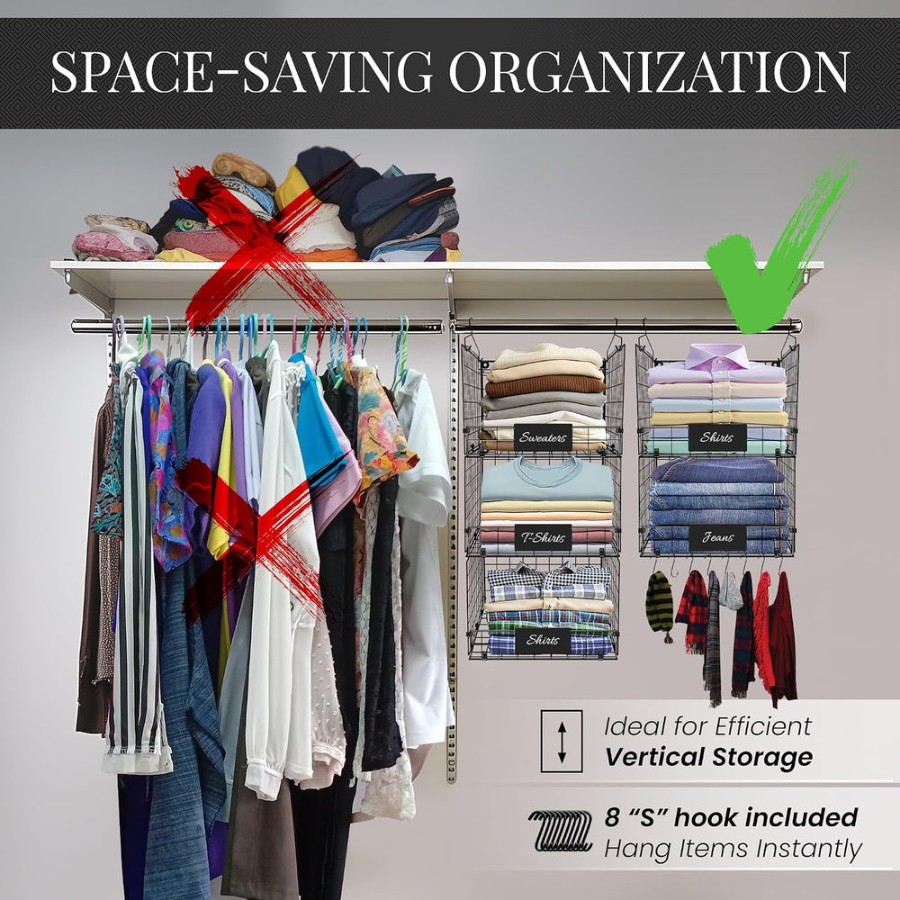DECOLURE 5-Tier Adjustable Hanging Closet Organizer – Maximize Hanging Storag...