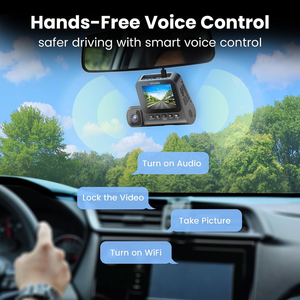 GEARit 4K 3 Channel Dash Cam with Front, Rear and Inside Cameras