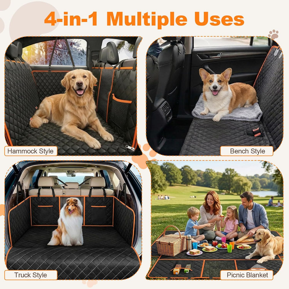 PartsBling 3 in 1 Convertible Hard Bottom Dog Seat Cover for Back Seat
