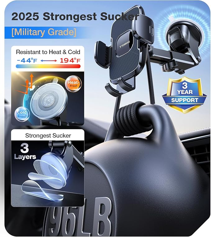 TORRAS 2025【Strongest Suction & Military-Grade】 Phone Holders
