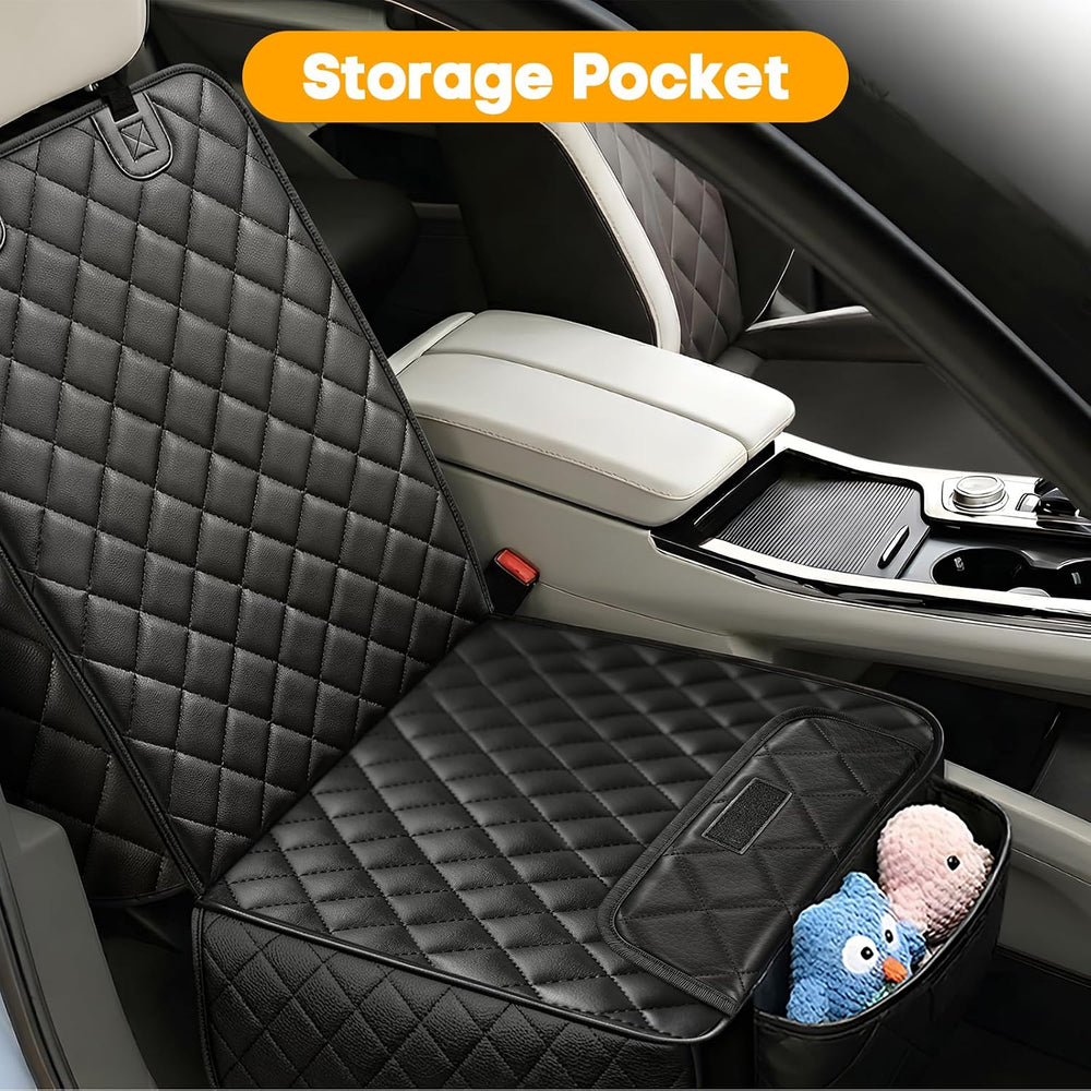 Front Seat Car Cover 2 Pack, PU Leather Dog Car Seat Cover