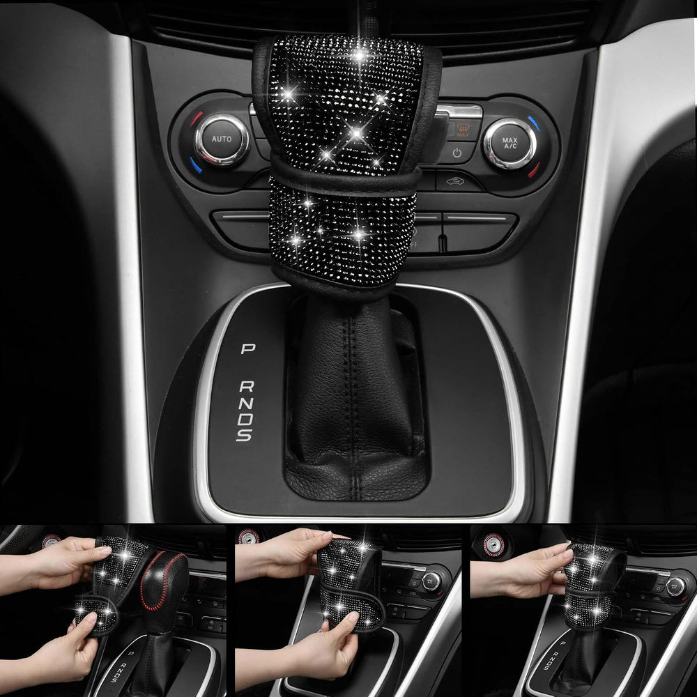 CAR PASS Leather Bling Seat Covers Full Sets 16 pcs, Bling Diamond Car Access...