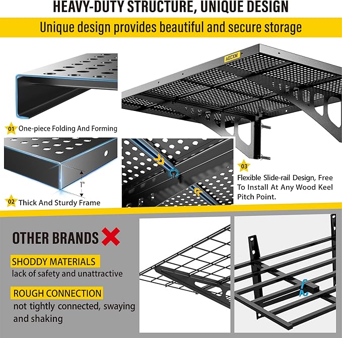 2-Pack 2x3ft Adjustable Garage Wall Shelving 560lbs Load Capacity Heavy Duty