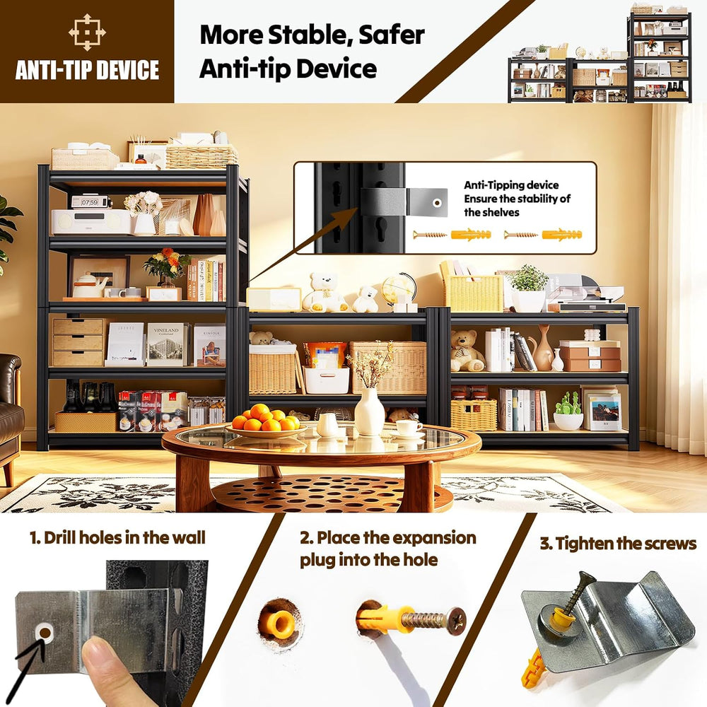 Garage Shelving 5 Tier Storage Shelves Adjustable Shelf,71"Hx28"Wx1...