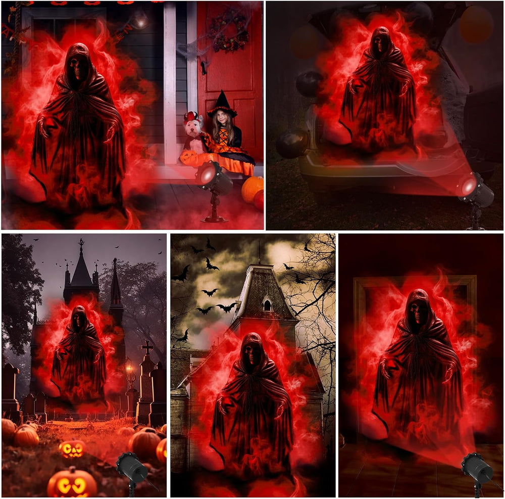 Treela Halloween Ghost Projector Light Outdoor Decoration, Red, Dynamic