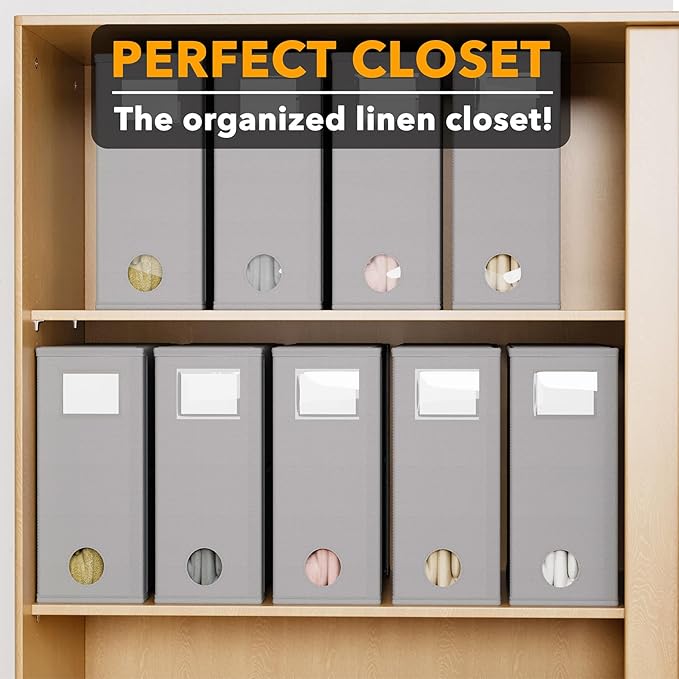 SpaceAid 9 Pack Bed Sheet Organizers and Storage, Foldable Sheet Organizer