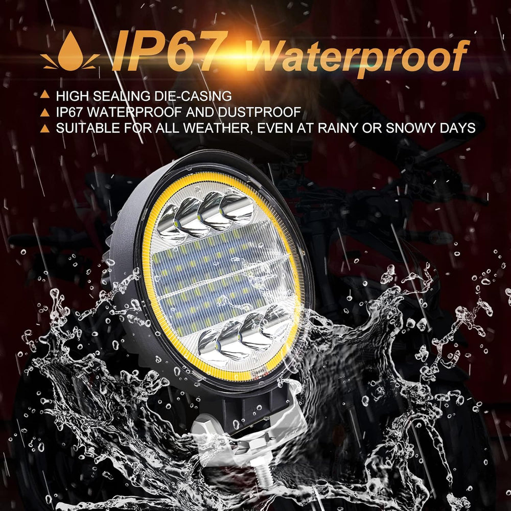 2PCS 4.5''LED Light Pods, 72W Round Spot Flood Combo Work Lights Off ...