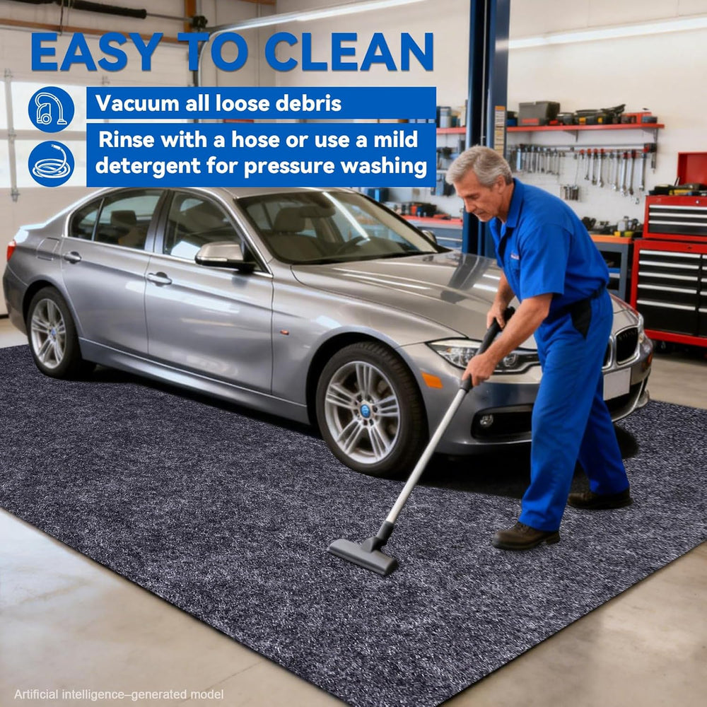 Garage Floor Mat, 5 x 6 Ft Waterproof Mat with Non-Slip Backing, Reusable Abs...