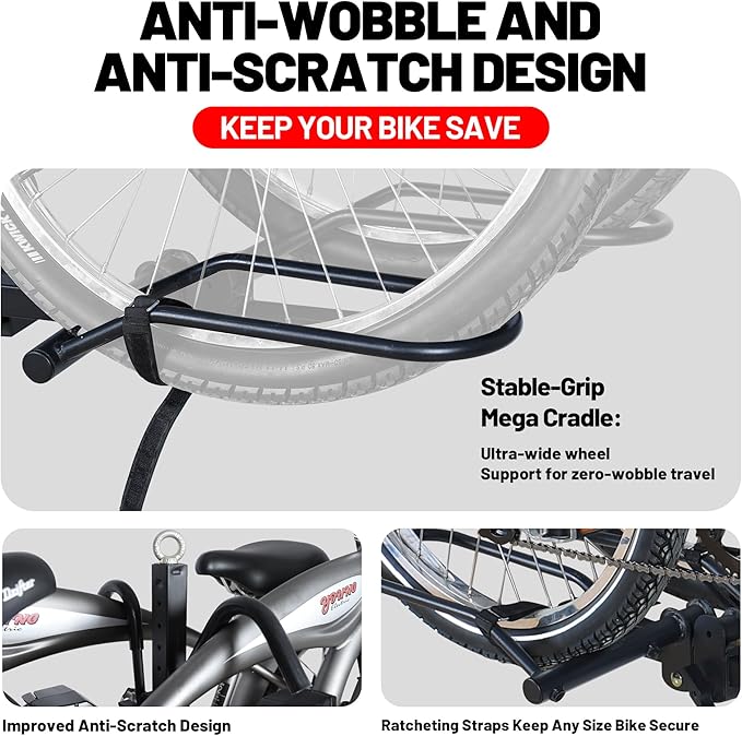 Rockland Foldable 2-Bike Rack, 200 lbs Capacity, Hitch Mount Bike Rack