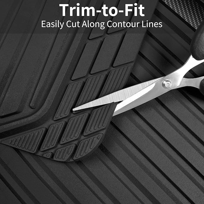 CAR PASS Heavy Duty Rubber Car Mats Metallic, Aluminum Film All Weather Floor...