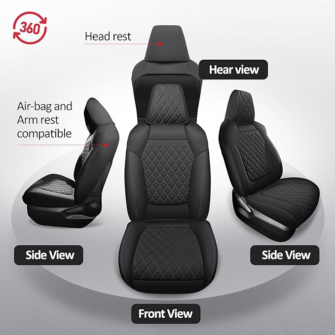 MIROZO Seat Covers for rav4, Waterproof Car Seat Covers Faux Leather Seat Cover