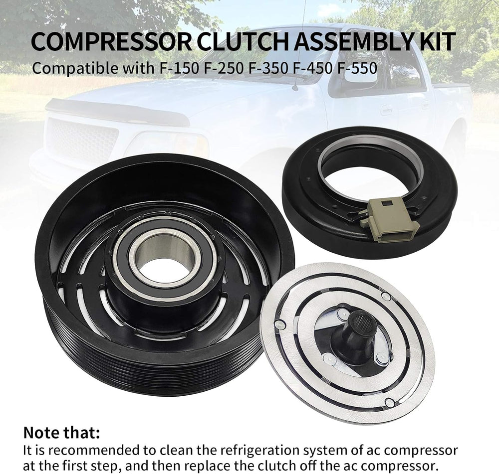 Saihisday AC Compressor Clutch Assembly Kit AC Compressor Coil Replacement fo...