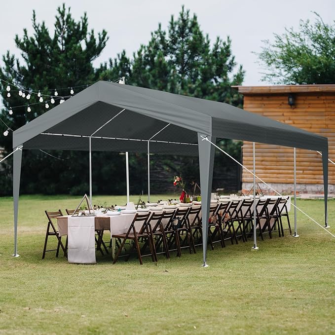 VINGLI 12 x 20 ft Outdoor Portable Storage Shed, Heavy Duty Bike Tent