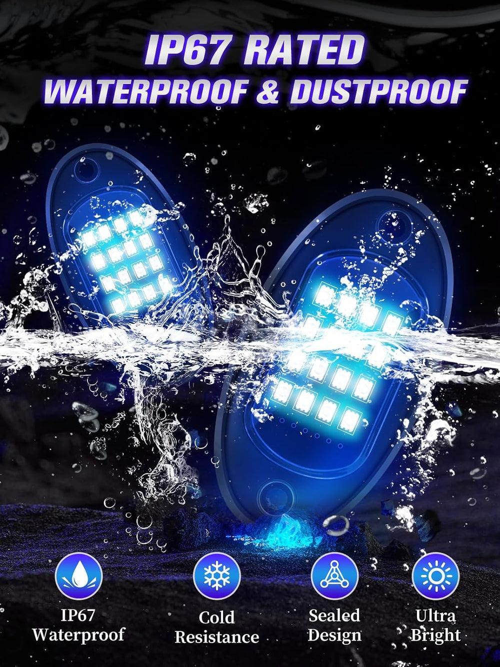 10 Pods RGB LED Rock Lights with APP/RF Remote Control High Brights Waterproo...