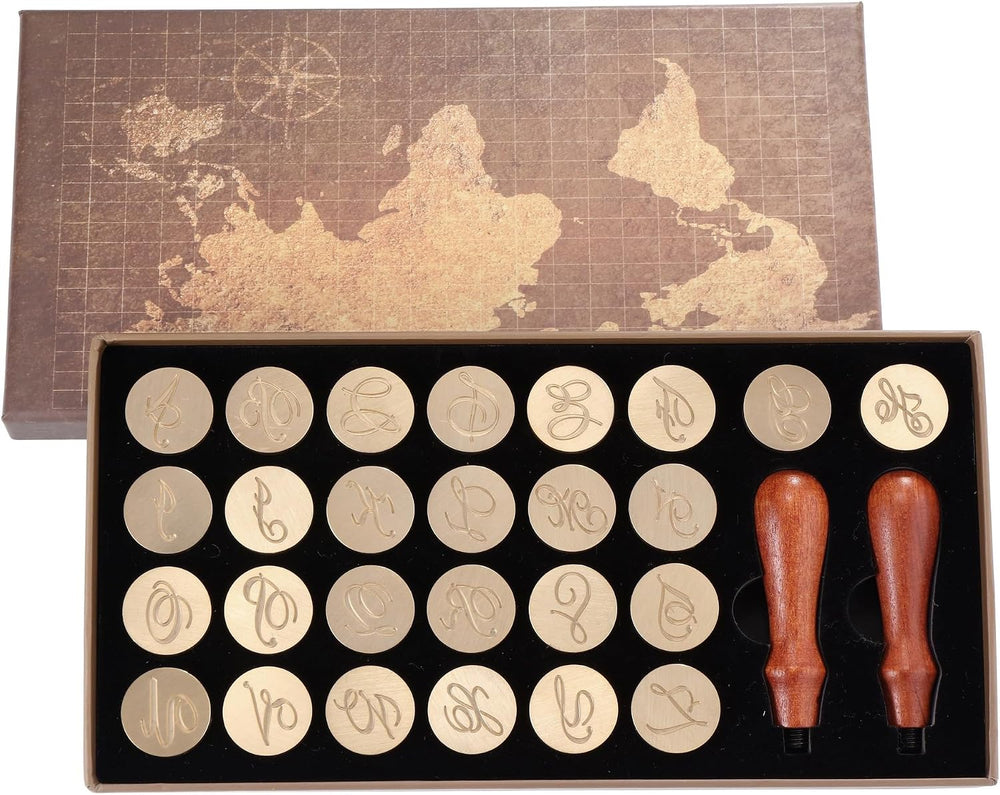 Yoption Handwritten Initial Alphabet Wax Seal Stamp Kit, Letter A-Z