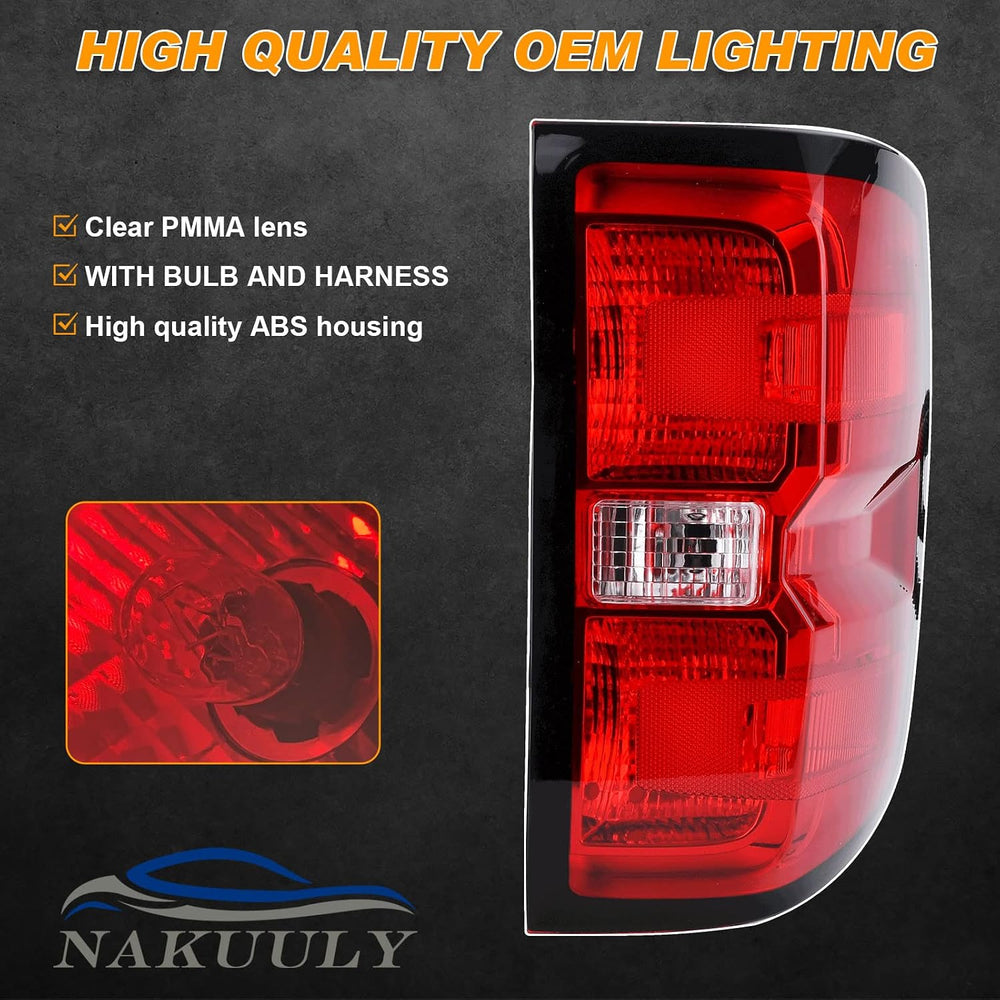 Tail Light Assembly Compatible With 2016-2019 Chevy Silverado 1500 2500 HD GM...