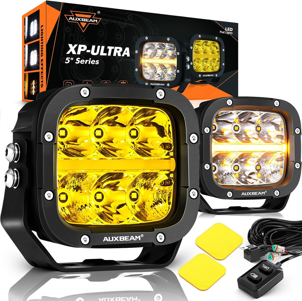 Auxbeam XP-Ultra Series 5 Inch LED Offroad Lights Amber White LED Pods