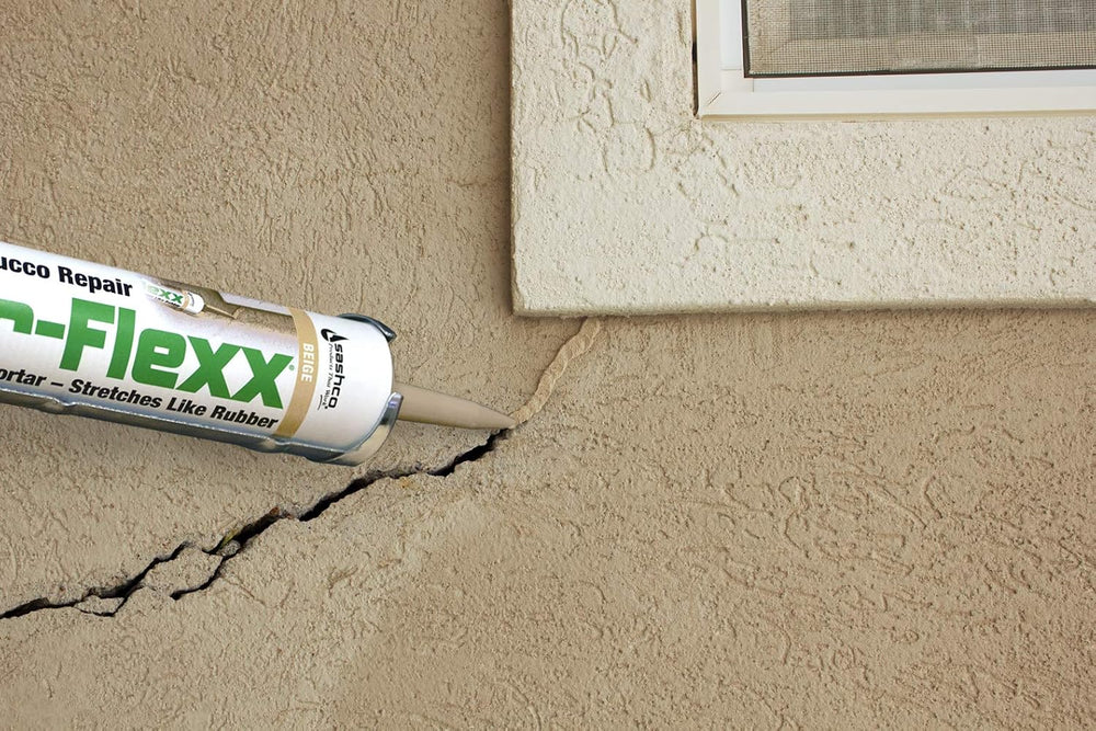 Sashco Mor-Flexx Mortar & Stucco Repair, Beige, 10.5 oz, 12 Pack