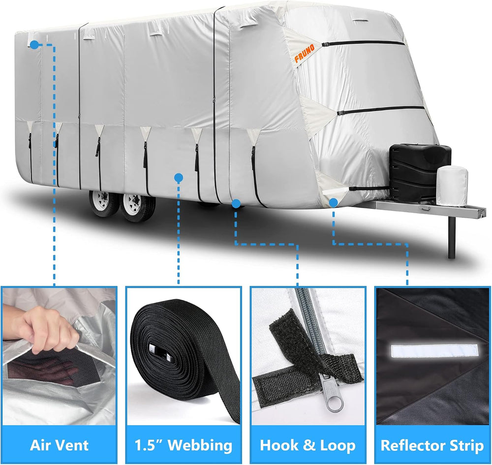 FRUNO Oxford Fabric Travel Trailer Cover RV Cover 27'-30' Waterproof ...