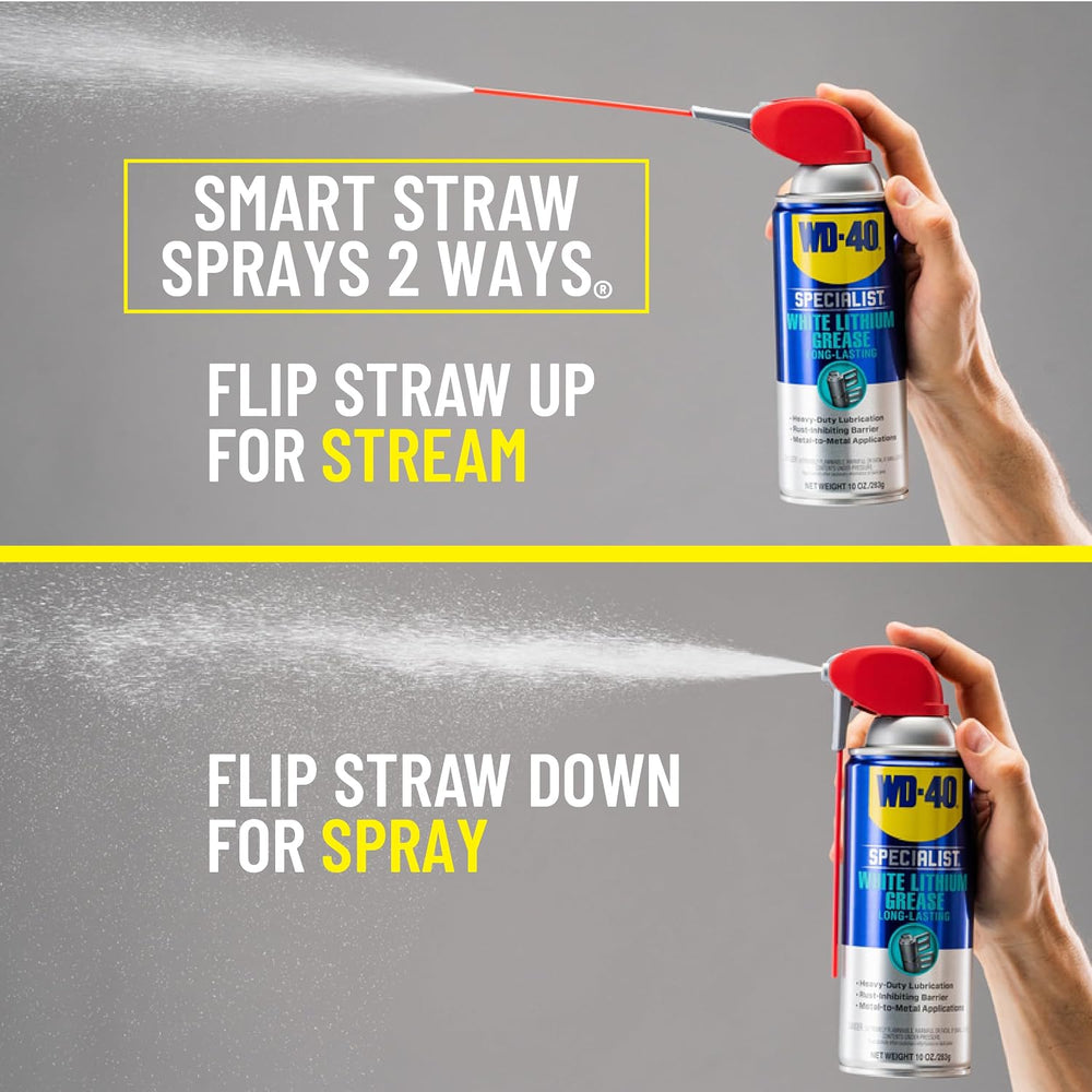 WD-40 Specialist White Lithium Grease Spray with SMART STRAW SPRAYS 2 WAYS, 1...