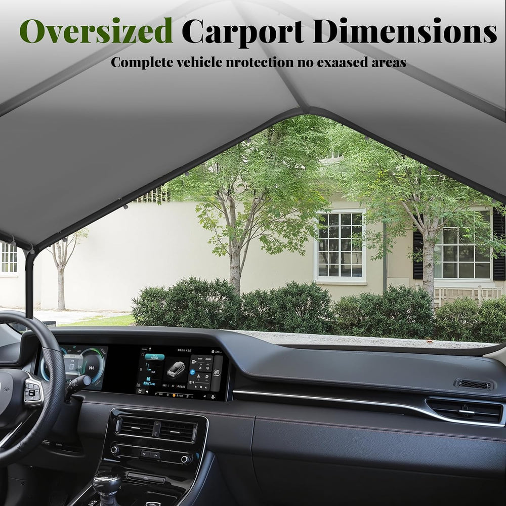 10x20 Carport Heavy Duty Portable Garage Shelter, Gray