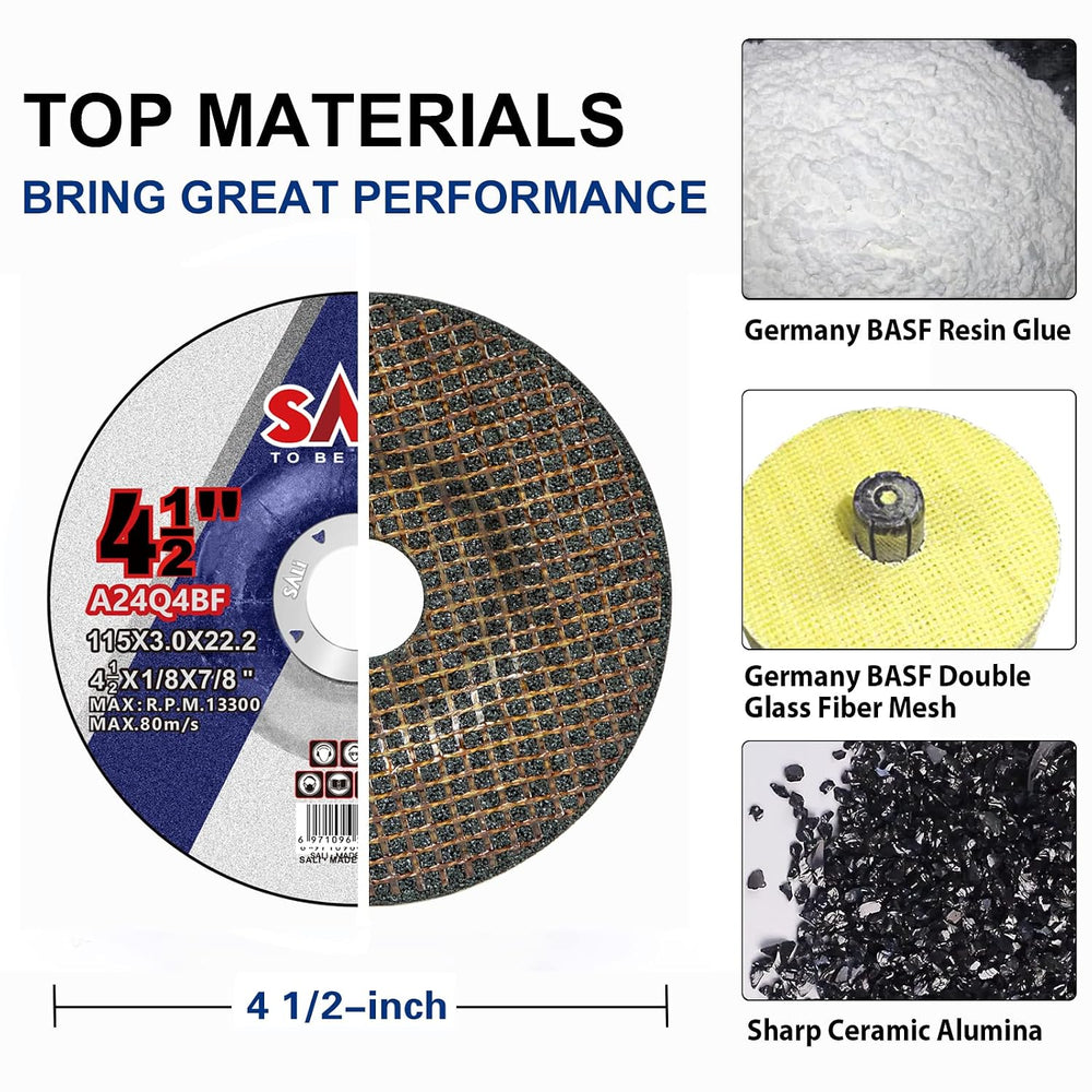 SALI 25 Pack 4-1/2 Inch Grinding Wheels for General Purpose Metal & Stain...