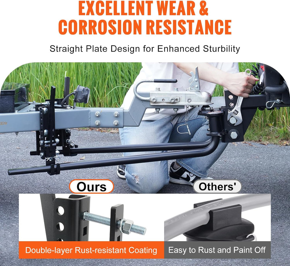 VEVOR Sway Control Weight Distribution Hitch, 1,500 lbs Capacity, Trailer Hit...