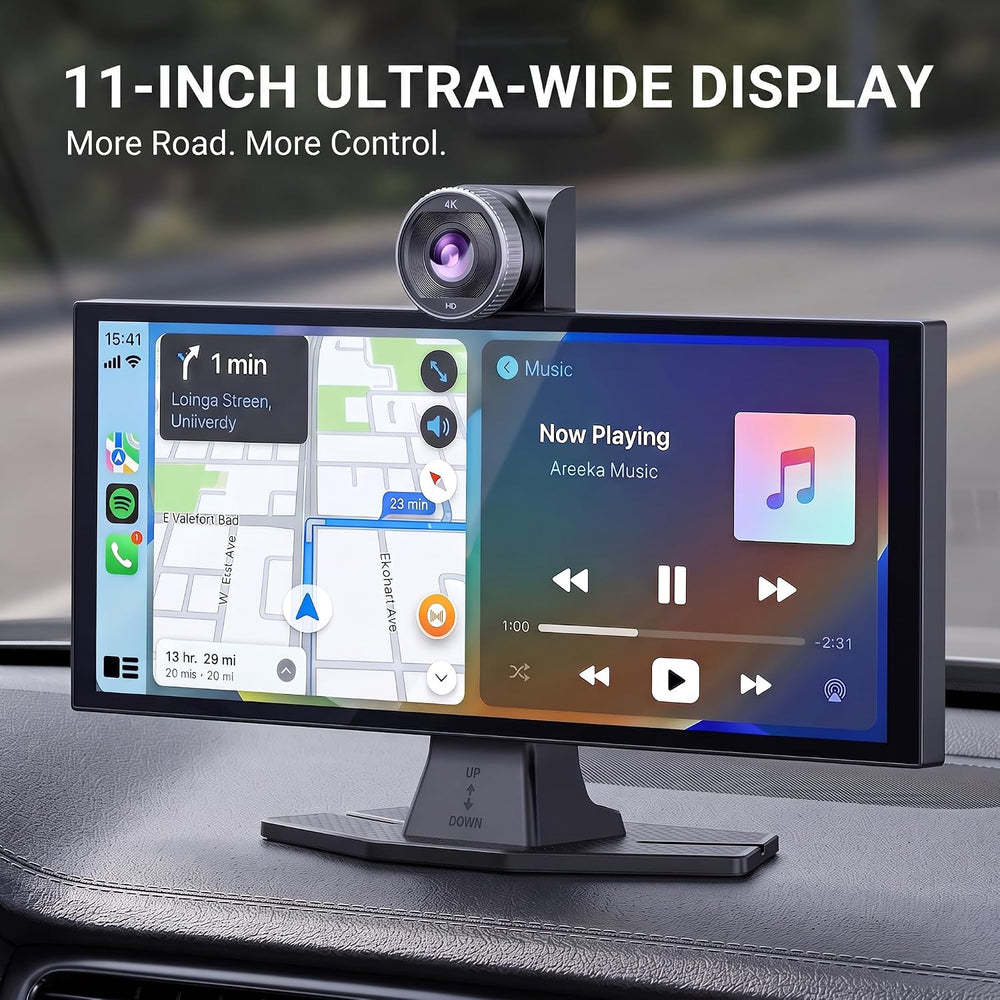 11" Carplay Screen for Car,4K Dash Cam,Tablet for Apple Android Auto
