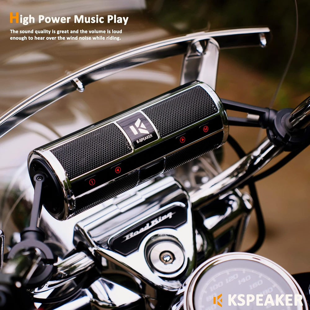 KSPEAKER Motorcycle Speakers Bluetooth Waterproof Radio Audio System Built-in...
