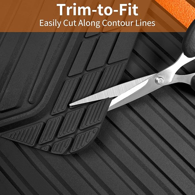 CAR PASS Heavy Duty Rubber Car Mats Metallic, Aluminum Film All Weather Floor...
