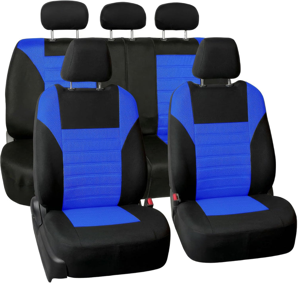 FH Group Automotive Car Seat Covers Full Set Premium 3D Air Mesh Front Seat C...