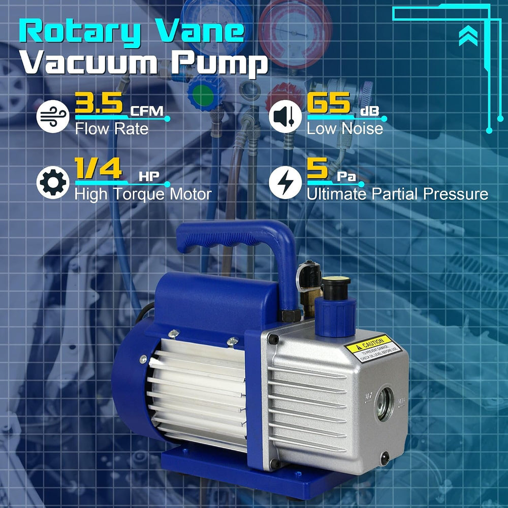 ZENY 3.5CFM Single-Stage 5 Pa Rotary Vane Economy Vacuum Pump 3 CFM 1/4HP Air...