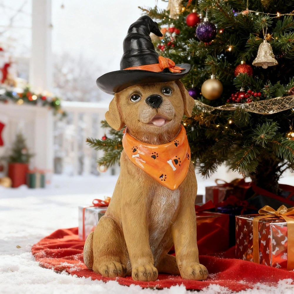Cynkeyee Holiday Decorations Indoor Dog Statue - Halloween Decor Figurine
