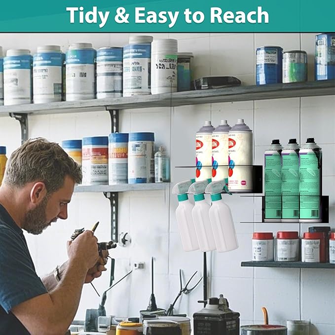 EVERHANGER Spray Can Holder, Wall Mount Spray Bottle Storage Rack Heavy Duty