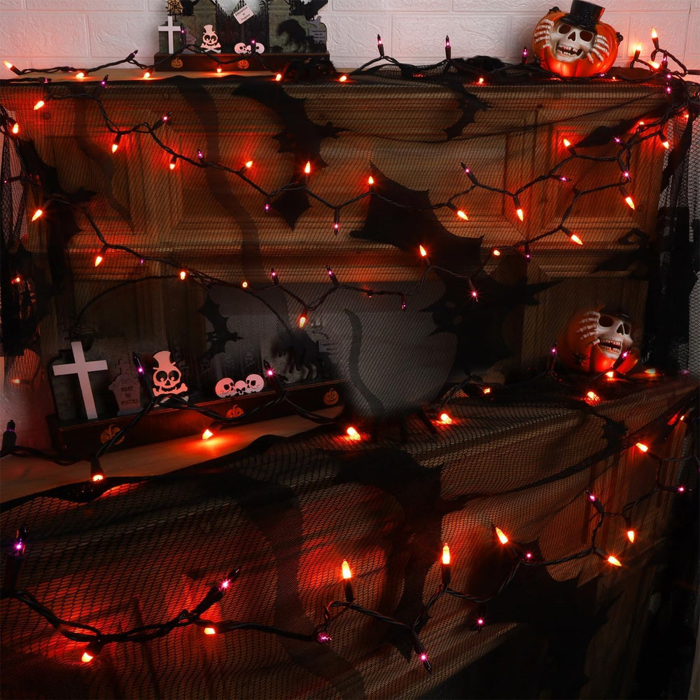 LJLNION 3 Sets Halloween Lights, 29ft 150 Count Black Wire Fairy Mini Lights,...