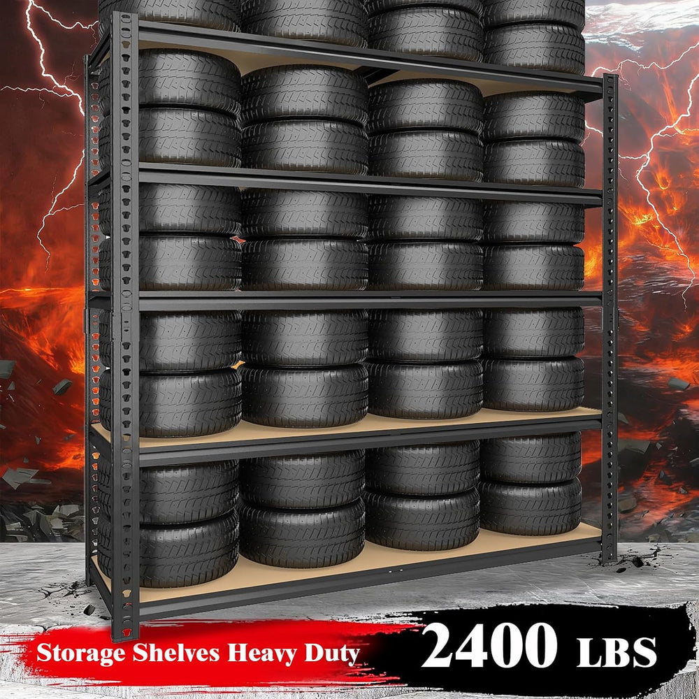 Heavy Duty Garage Shelving,5-Tier Metal Storage Shelves,2400LBS Shelving Unit...