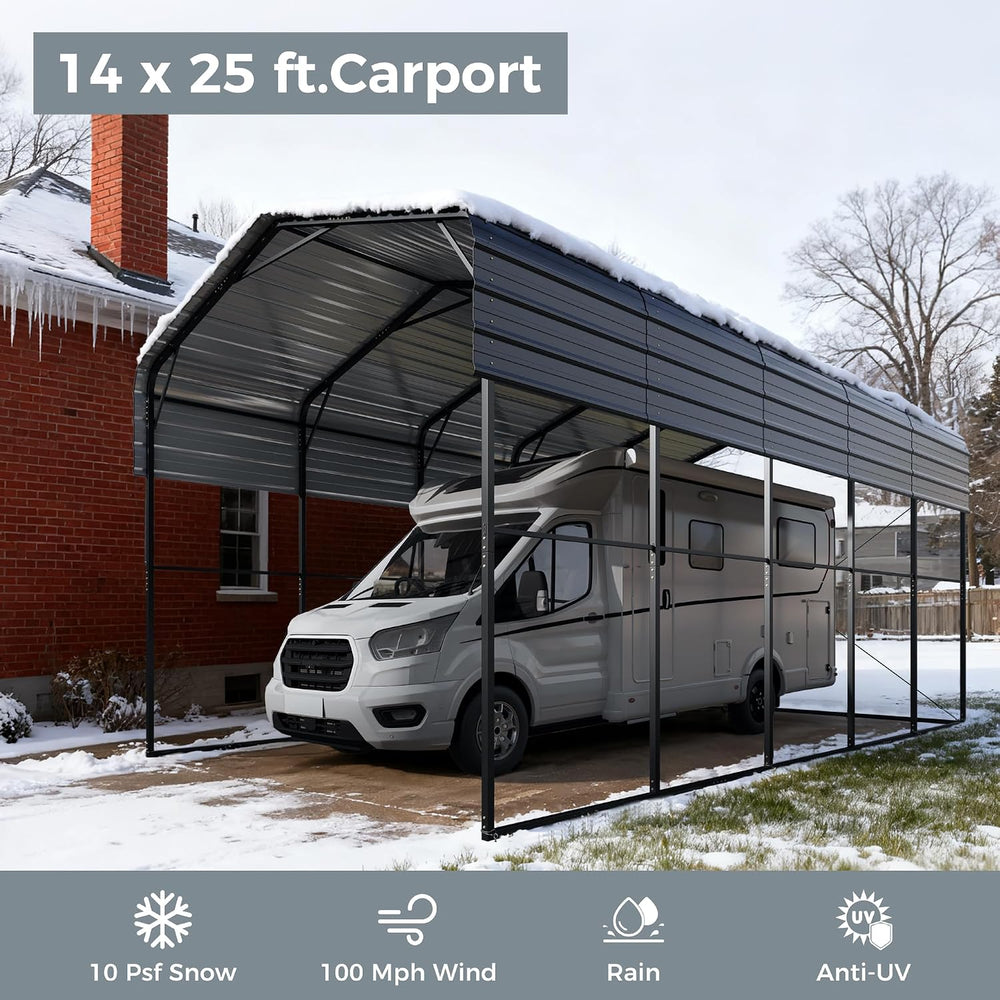 14x25x13 ft Metal RV Carport Heavy Duty Canopy Garage Shelter