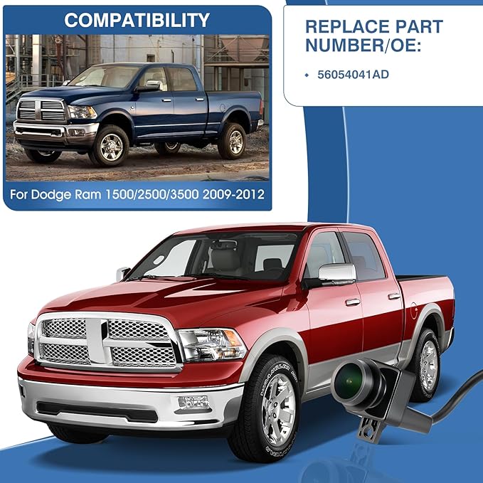 Rear View Backup Camera Fit for Dodge Ram 1500 2500 3500 2009-2012, Reversing