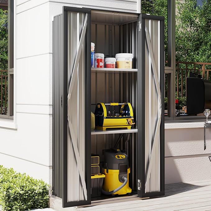 AECOJOY Outdoor Storage Cabinet, Outdoor Cabinets Waterproof