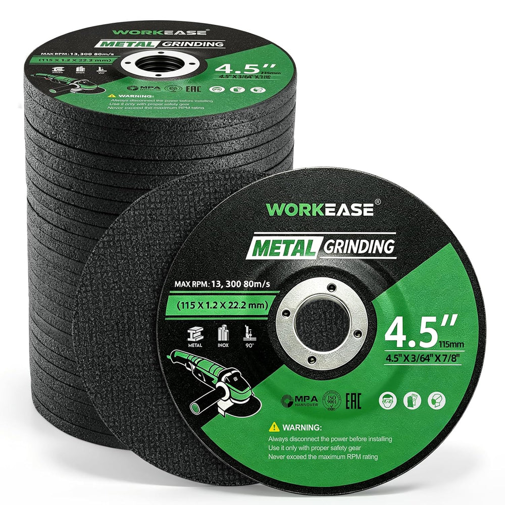 WORKEASE 25 PCS Grinding Wheels 4 1/2 inch for Metal & Stainless Steel