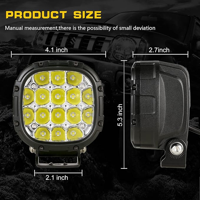BIGLION.X 4 Inch Pair 160W Round LED Offroad Lights Super Bright Driving