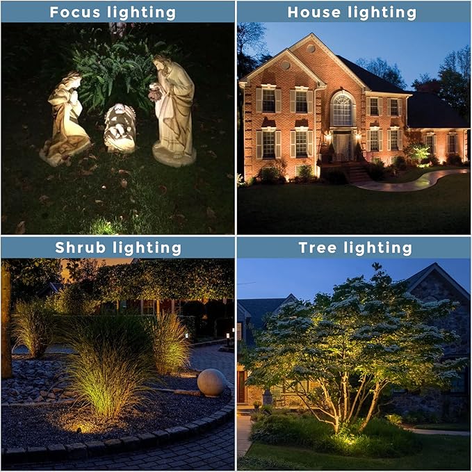 Gardencoin Solid Brass Outdoor Landscape Spotlight, 12V Low Voltage LED Spot