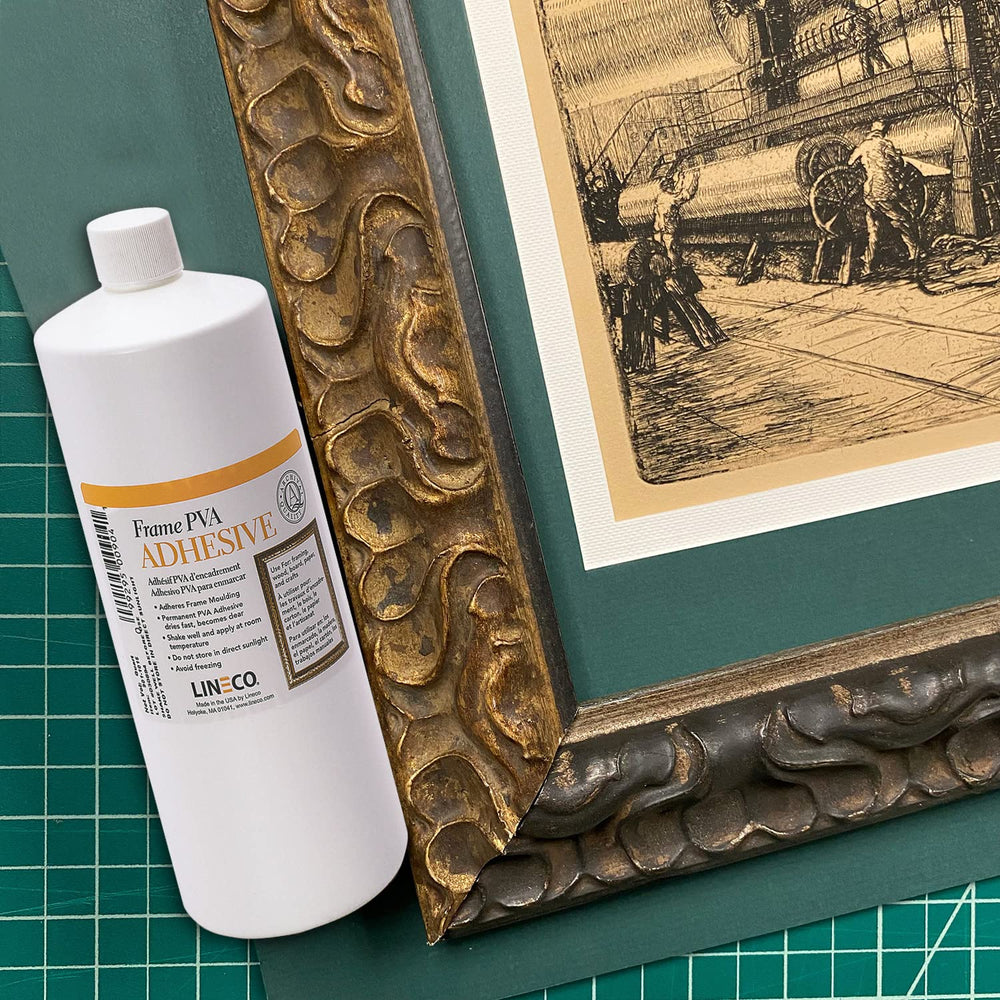 Lineco Frame PVA Adhesive, Acid Free, Dried Clear and Flexible, 1 Quart
