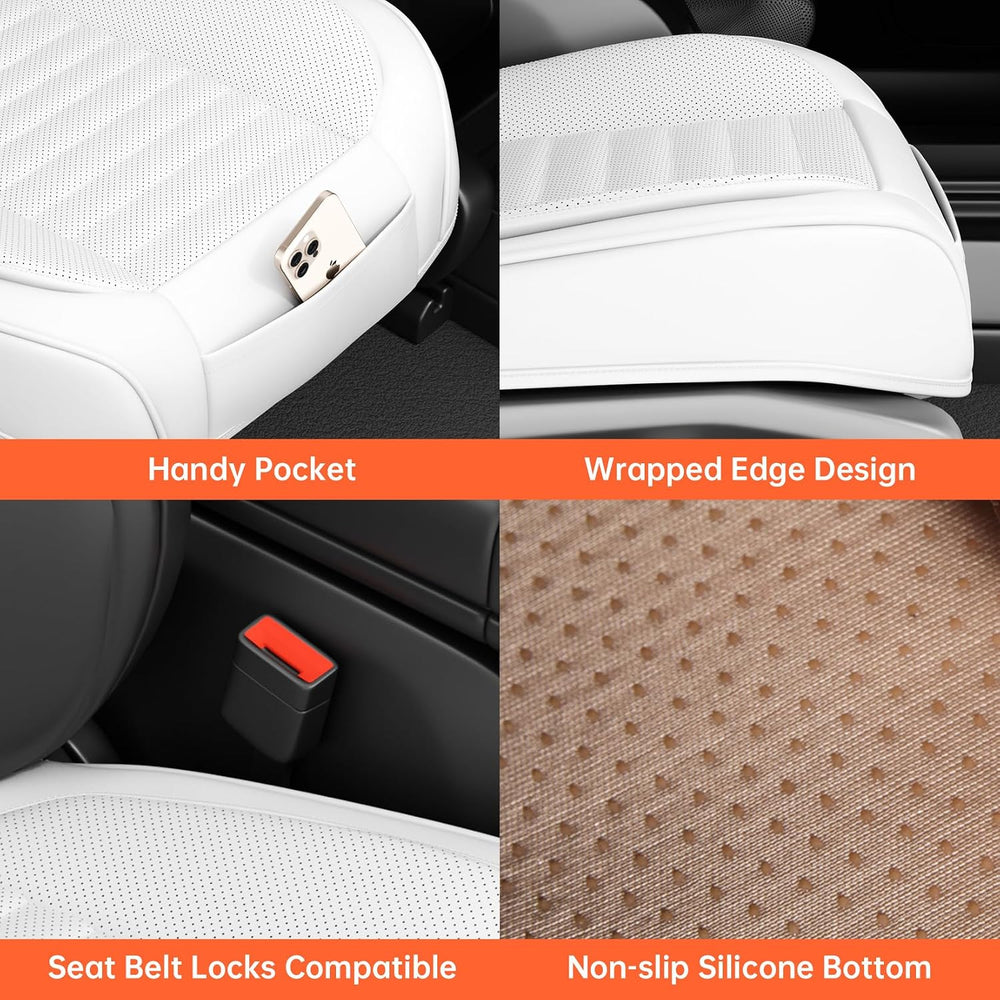 2 Pack Car Bottom Seat Cover, Luxury Leather Front Seat Covers, Breathable an...