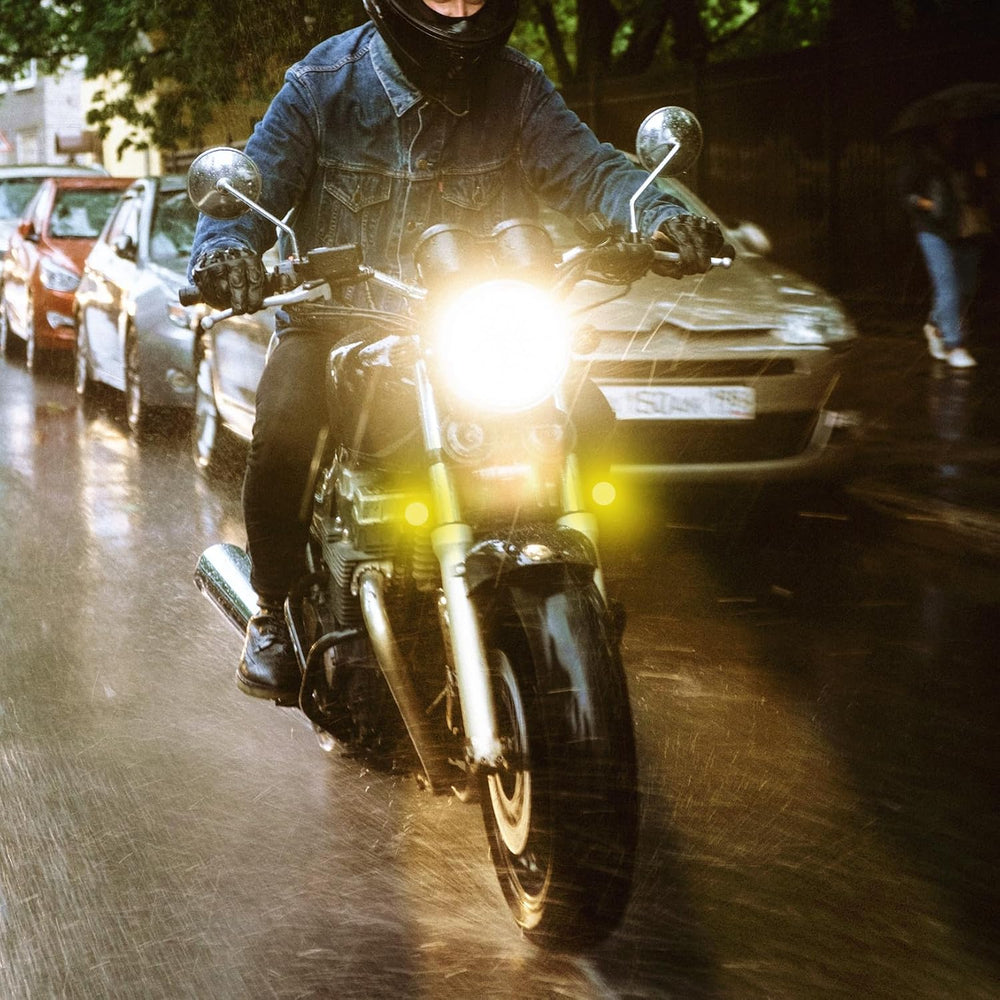Ourbest motorcycle lights, 2inch Yellow Motorcycle Fog Lights Fork Tube led d...