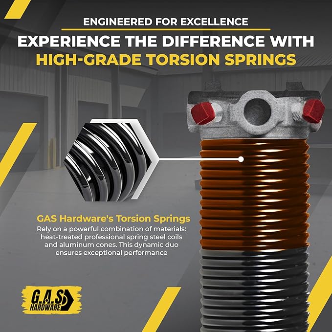 Garage Door Torsion Springs 273x2x35 Includes 1” Steel Bearing, and Winding Bars