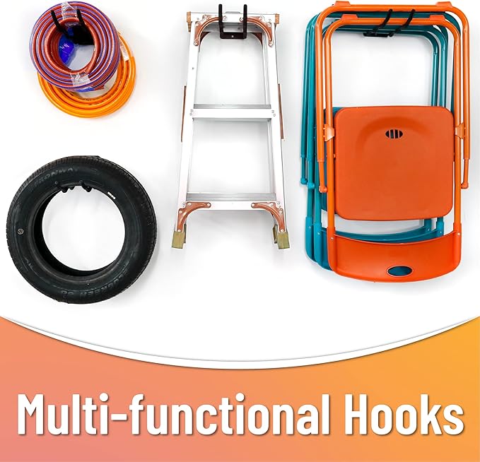 HUHOLE Garage Hooks, Ladder Hangers (4 Pack)
