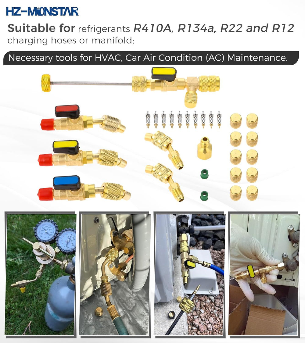 R12 R22 R410A Valve Core Remover Installer Kit for HVAC