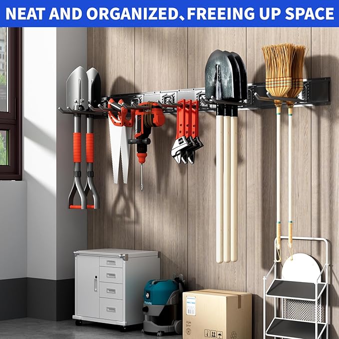 Garage Organization Tool Organizer Wall Mount, 48inch Heavy Duty Garden Tool