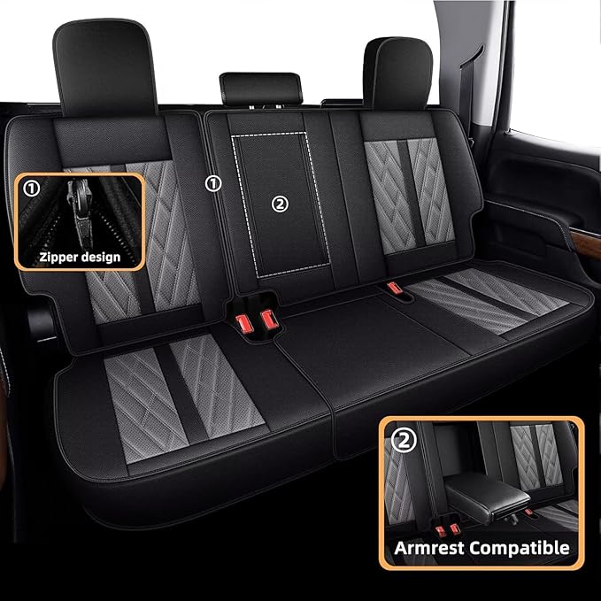 AOMSAZTO Ford Ranger Seat Covers: Full Set Custom Fit 2019 2020 2021 2022 2023